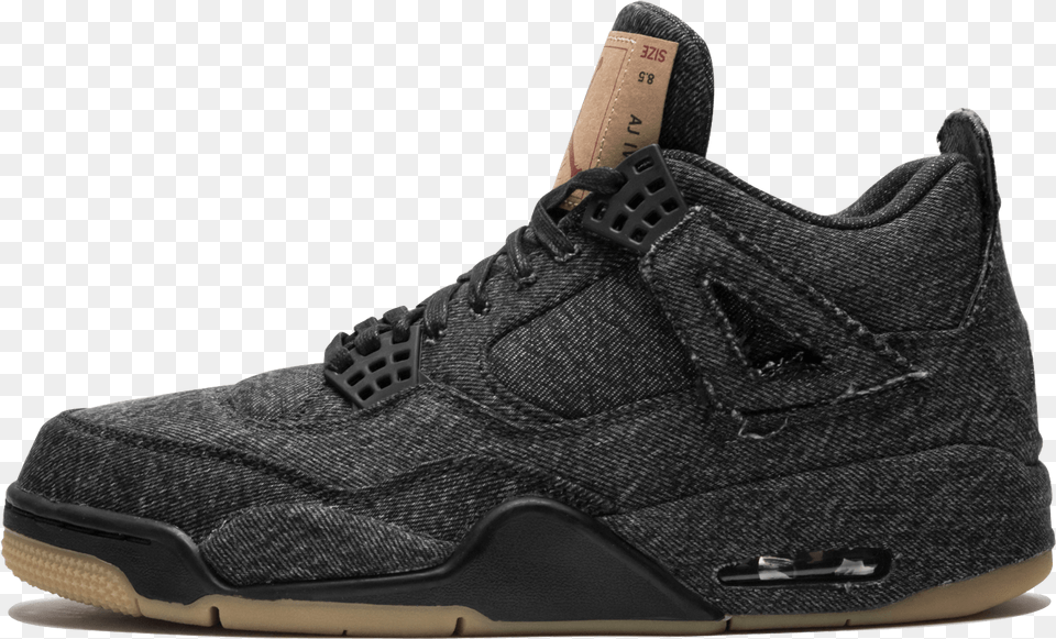 Air Jordan 4 Retro Levis Nrg Black Levis Nike Air Jordan Iv, Clothing, Footwear, Shoe, Sneaker Png