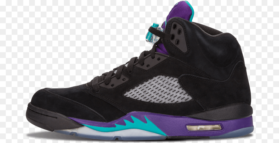 Air Jordan 5 Grape Ice Black 500 2020 Release Black Grape 5 Clothing, Footwear, Shoe, Sneaker Free Png Download