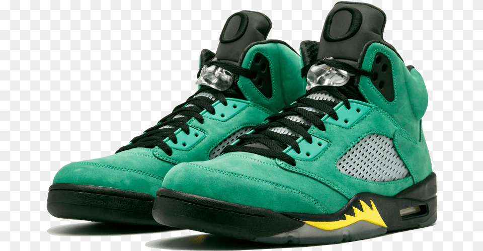 Air Jordan 5 Oregon Ducks, Clothing, Footwear, Shoe, Sneaker Free Png