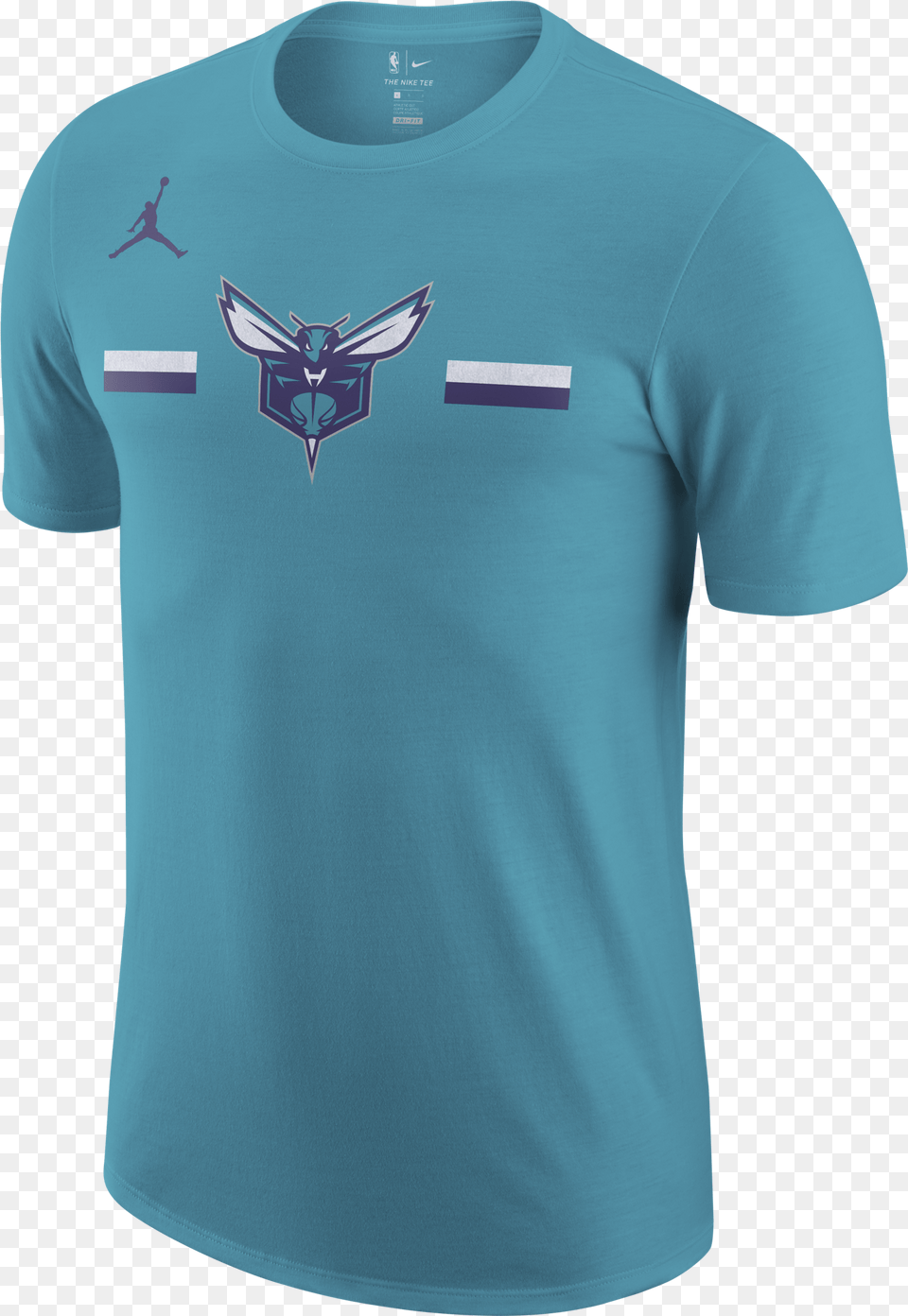 Air Jordan Charlotte Hornets Logo Dry Tee Jordan 8 South Beach Shirt, Clothing, T-shirt, Person Png