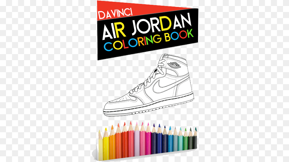 Air Jordan Coloring Book Sneaker Adult Coloring Book, Clothing, Footwear, Shoe Free Png