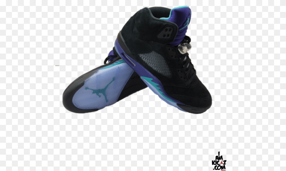 Air Jordan Retro 5 Black Grapes Sneakers, Clothing, Footwear, Shoe, Sneaker Png Image