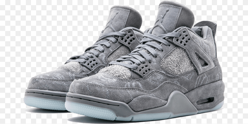 Air Jordans Jordan 4 Kaws Grey, Clothing, Footwear, Shoe, Sneaker Png Image