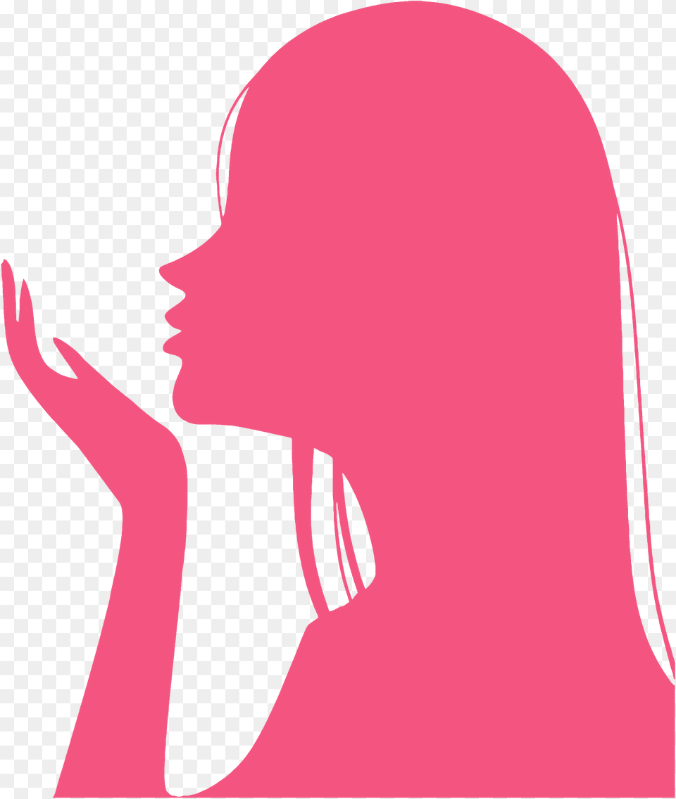 Air Kiss Silhouette, Head, Person, Body Part, Face Png Image