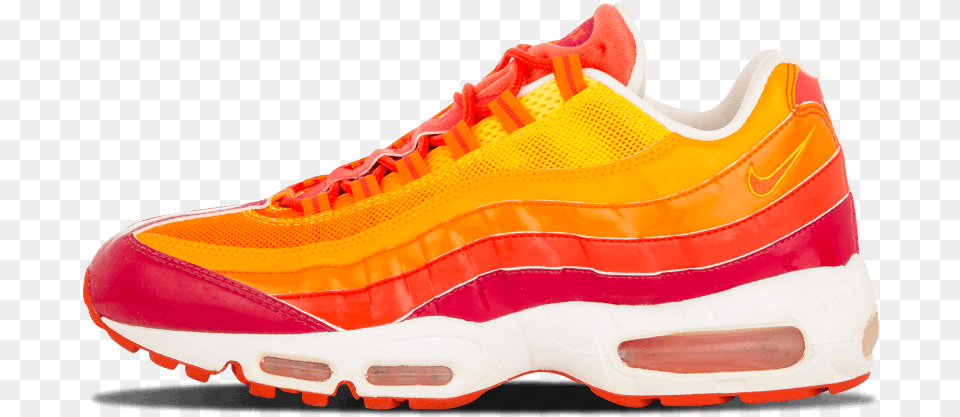Air Max 95 Red Orange Yellow, Clothing, Footwear, Running Shoe, Shoe Free Png Download