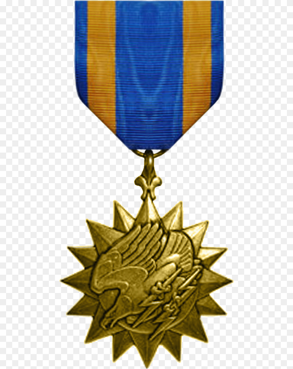 Air Medal Starburst Graphic, Gold, Gold Medal, Trophy, Person Png Image