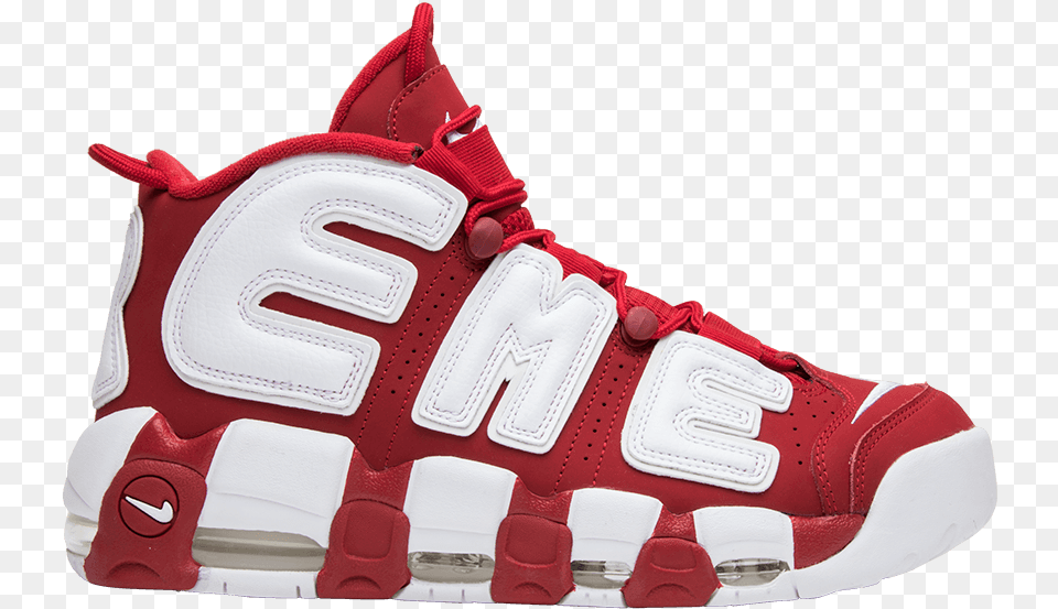 Air More Uptempo Supreme, Clothing, Footwear, Shoe, Sneaker Free Transparent Png