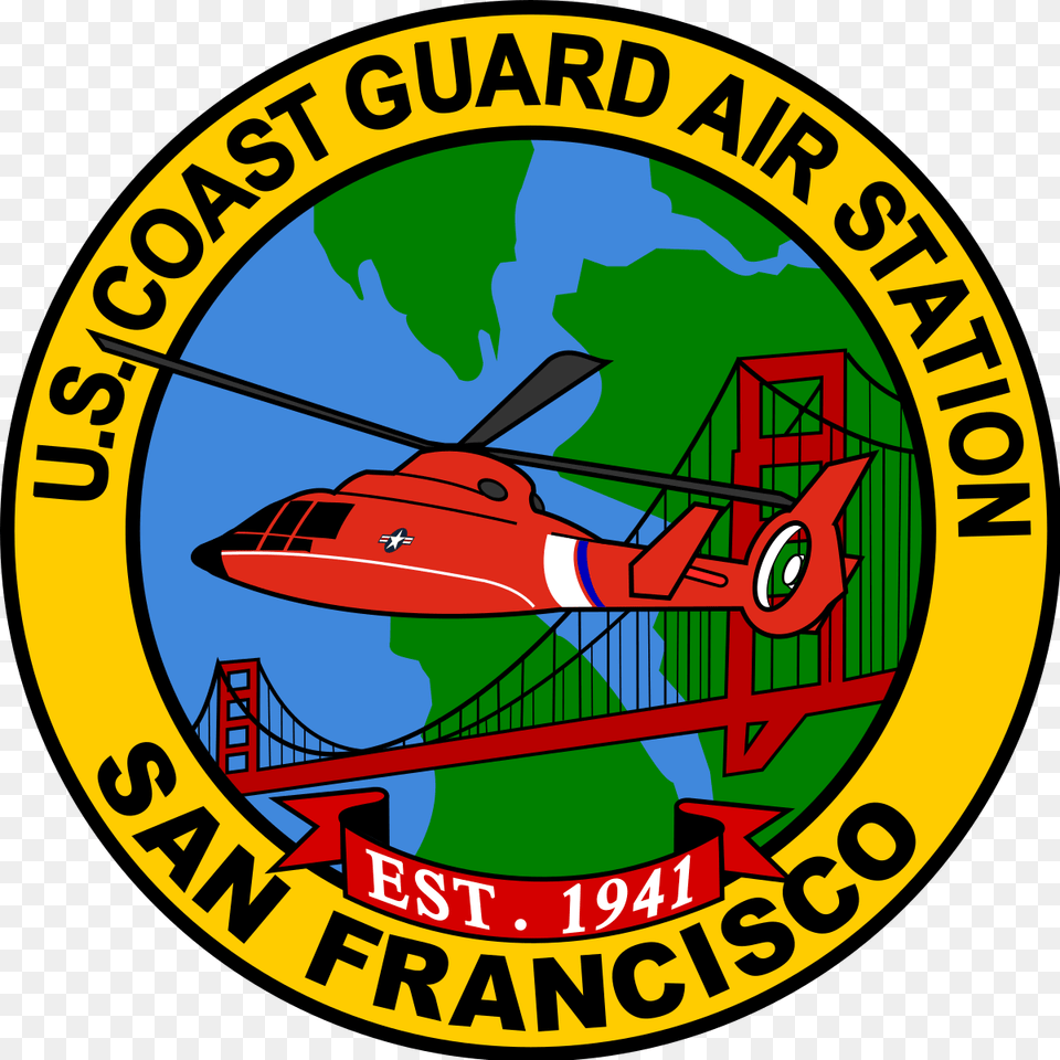 Air Station San Francisco, Logo, Aircraft, Helicopter, Transportation Png Image