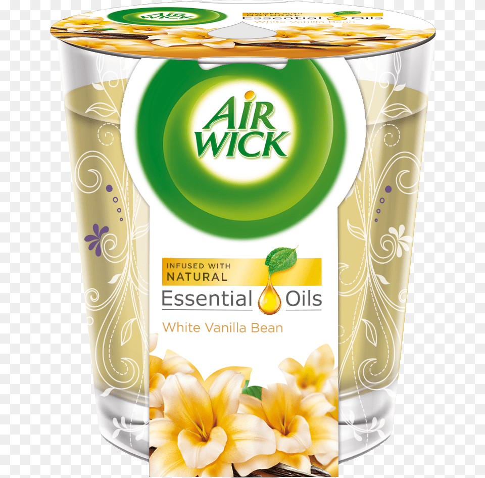 Air Wick Essential Oil Infusion Candle White Vanilla Air Wick, Herbal, Herbs, Plant, Can Free Png
