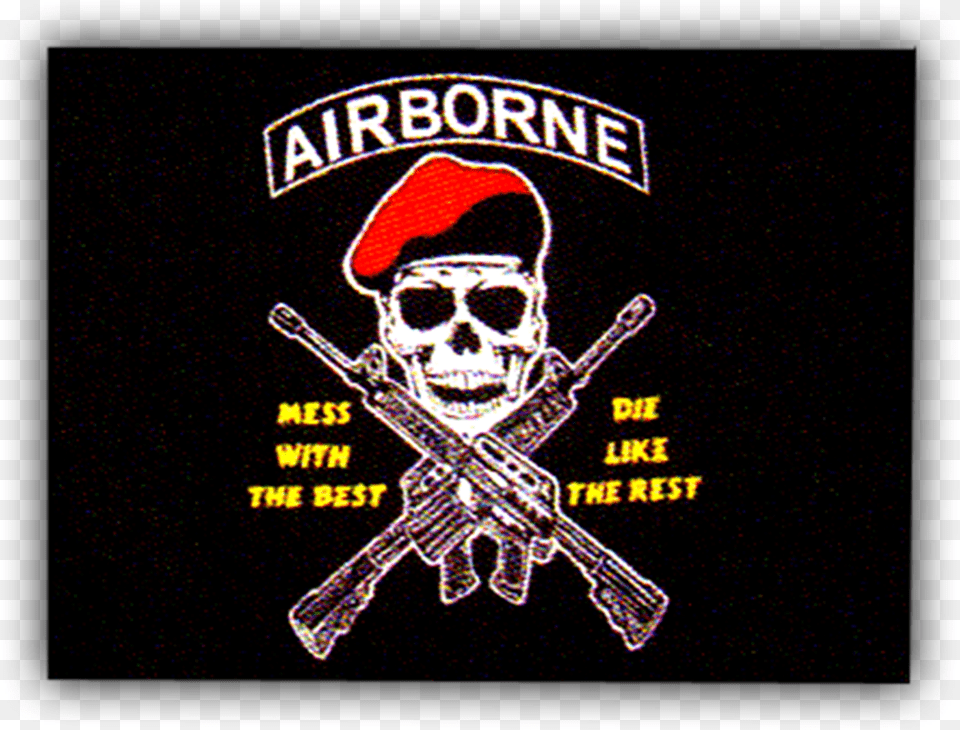 Airborne Mess With The Best Flag, Person, Pirate, Face, Head Free Png Download