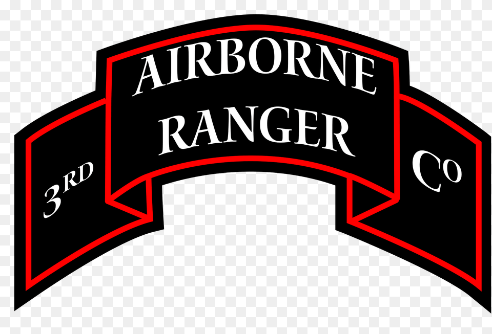 Airborne Ranger Battalion Shoulder Sleeve Insignia Clipart, Symbol, Scoreboard, Logo, Text Png Image