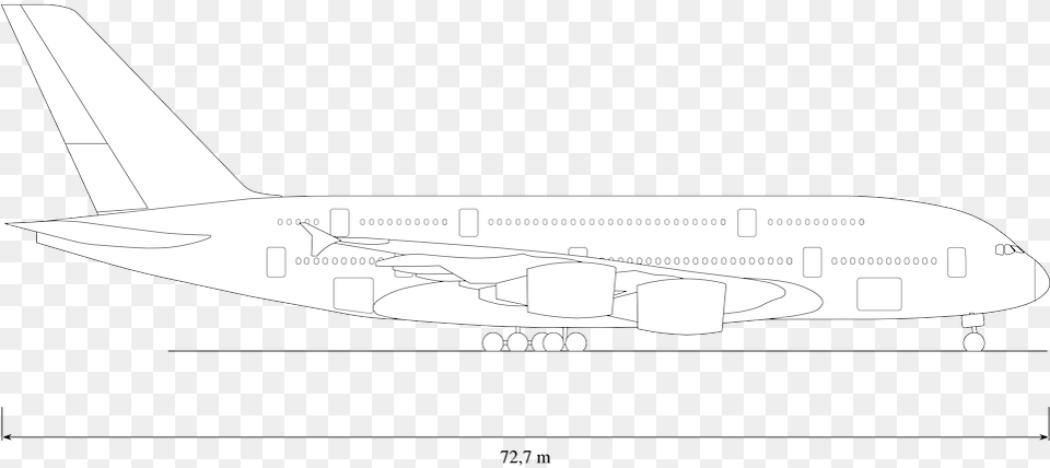 Airbus A380 Profile Sideview Aircraft Drawing Etihad Airbus A380 Colouring, Airliner, Airplane, Transportation, Vehicle Free Transparent Png