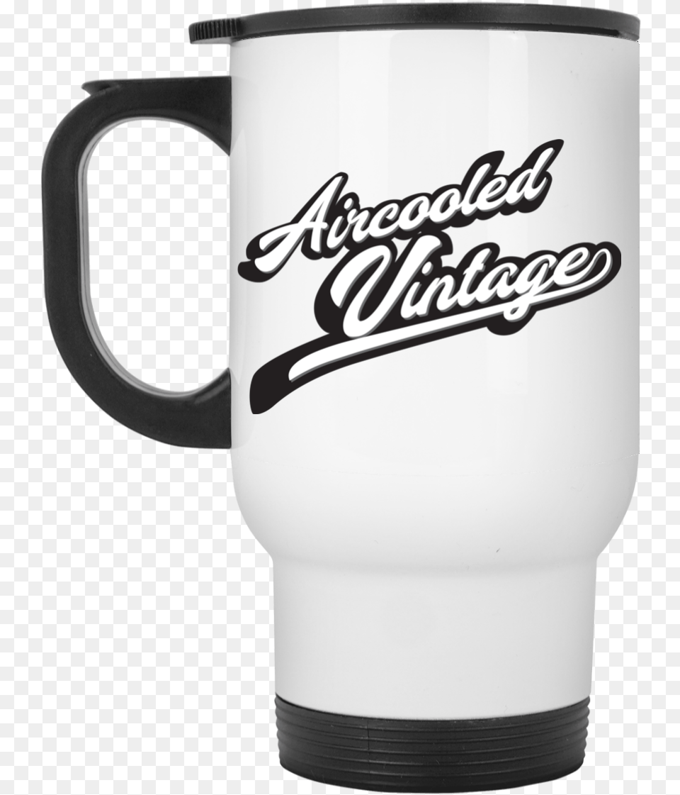 Aircooled Vintage Logo White Travel Mug Mug, Cup, Beverage, Coffee, Coffee Cup Free Png