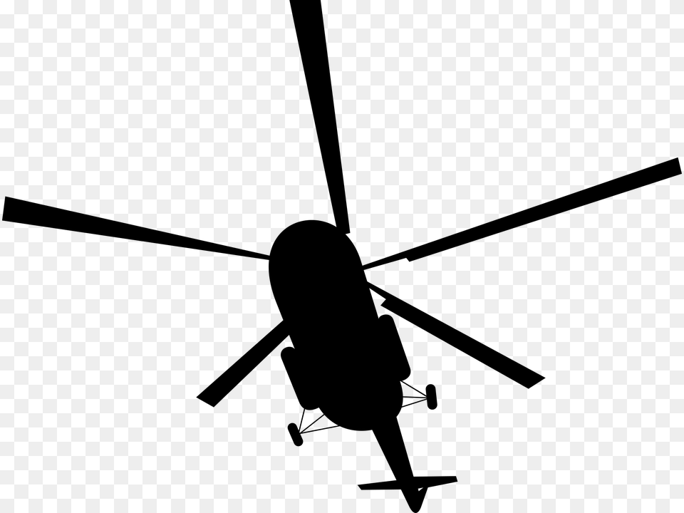 Aircraft Aviation Helicopter Silhouette Soviet Helicopter Rotor, Gray Png Image