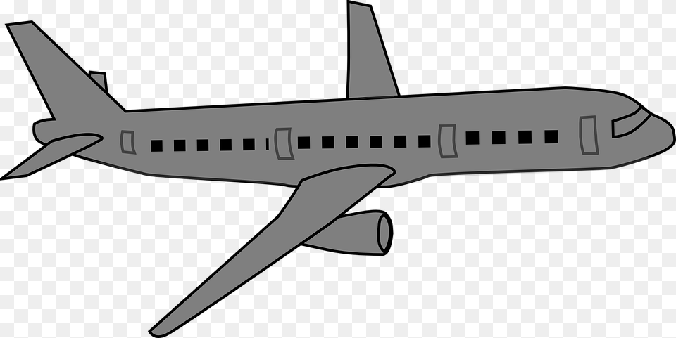 Aircraft Clipart Transparent Background Grey Plane Clipart, Airliner, Airplane, Vehicle, Transportation Png Image