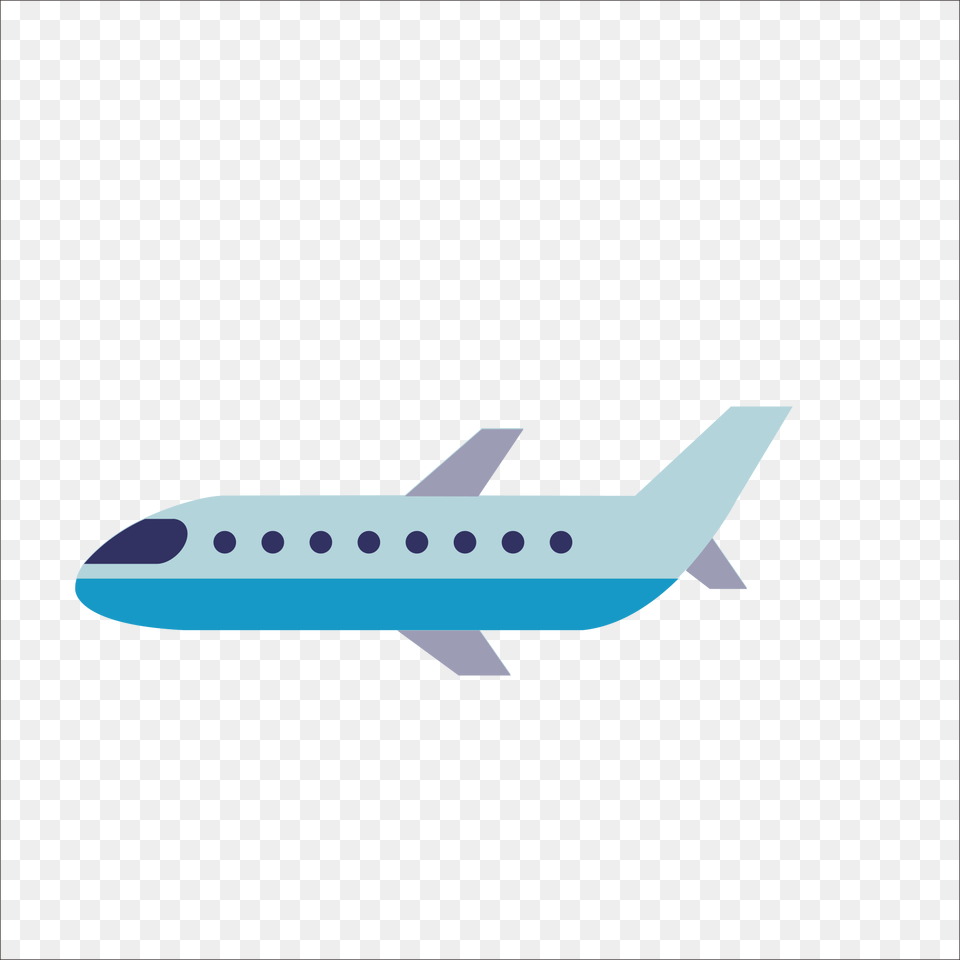 Aircraft Vector Blue Airplane Cartoon Airplane, Airliner, Flight, Transportation, Vehicle Free Png Download