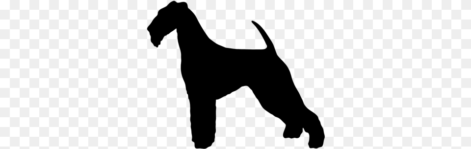 Airedale Terrier Silhouette, Gray Free Png