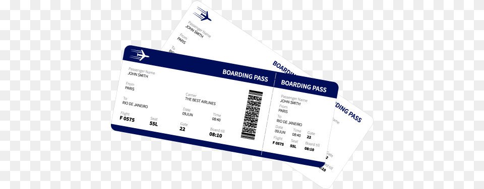Airline Boarding Pass Airline, Text, Boarding Pass, Document, Business Card Free Png