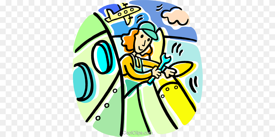 Airline Mechanic Working On A Plane Royalty Vector Clip Art, Photography, Person, Face, Head Free Transparent Png