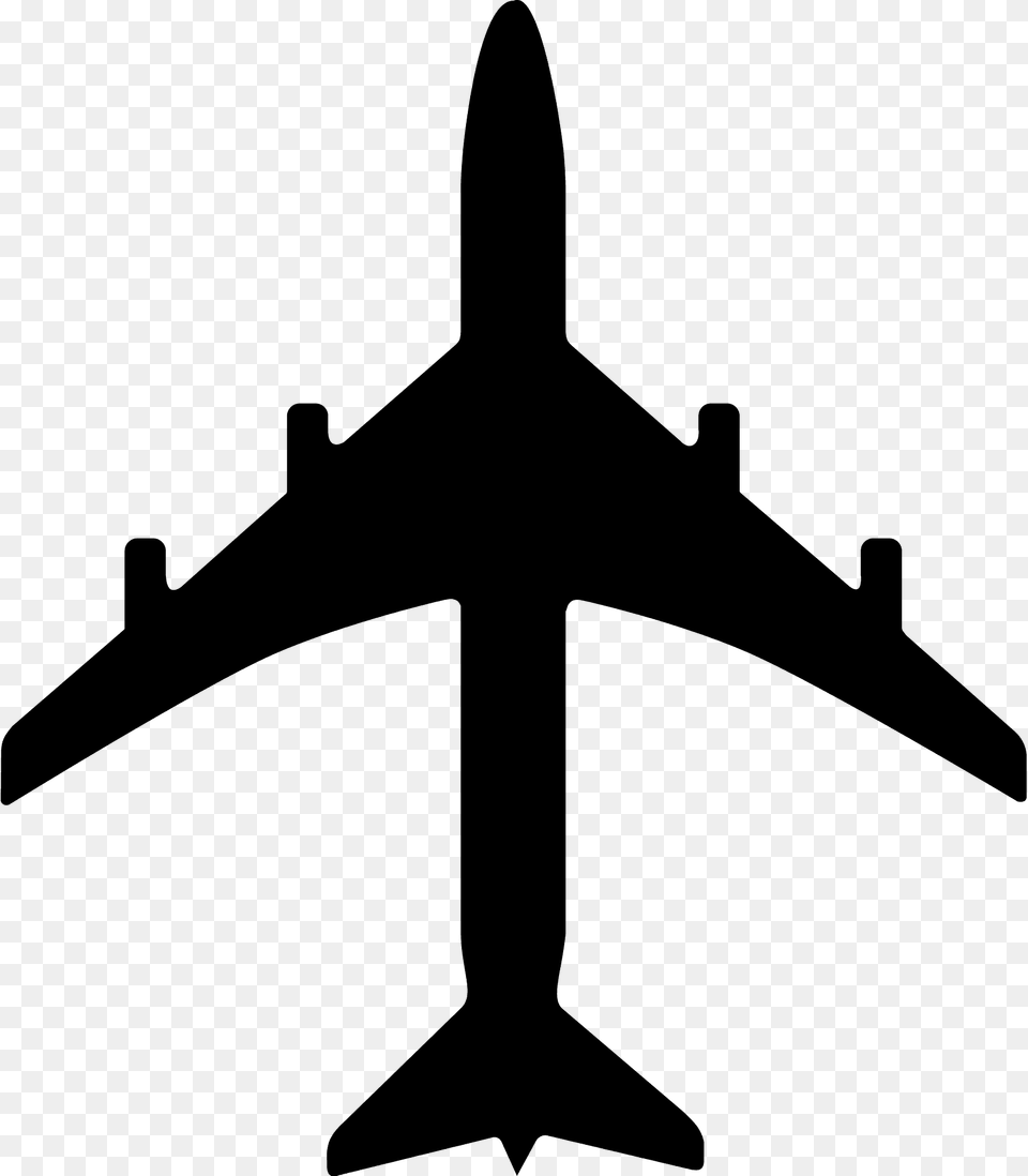 Airliner Silhouette, Aircraft, Airplane, Transportation, Vehicle Png