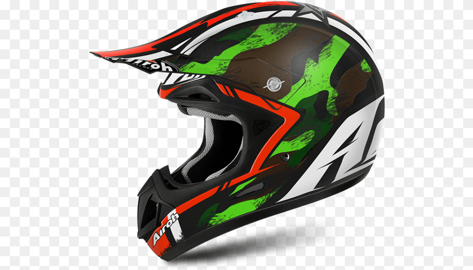 Airoh Jumper Warrior Green Matt Helmet Casco Airoh Mimetico, Crash Helmet Png Image