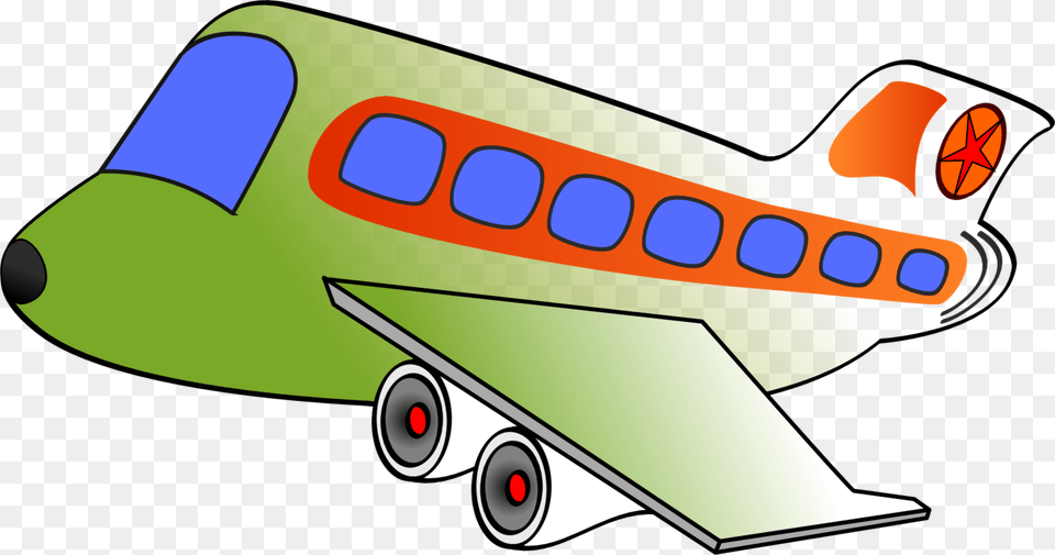 Airplane Air Transportation Clip Art Transportation Aircraft, Vehicle, Car, Machine, Wheel Free Transparent Png