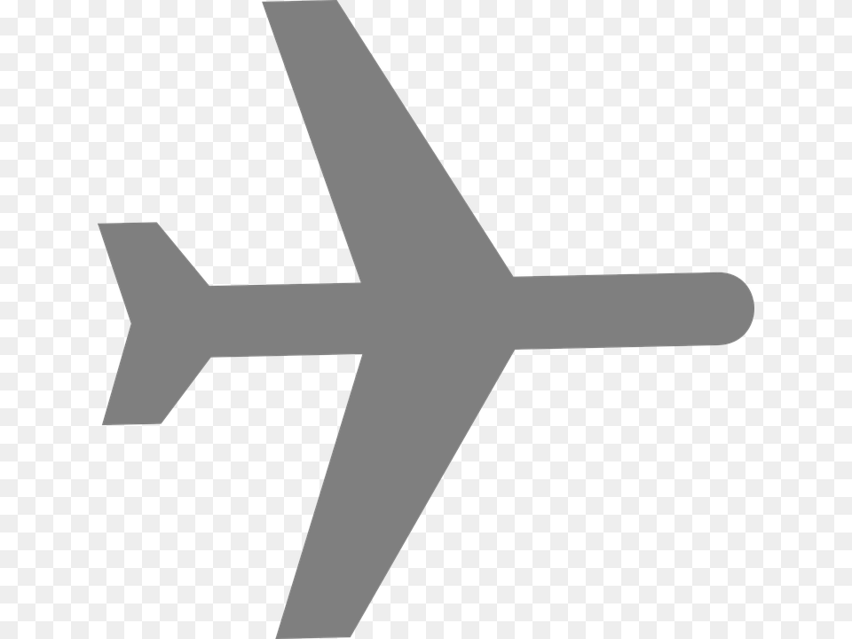 Airplane Aircraft Airline Plane Grey Silhouette Cartoon Airplane From Above, Symbol, Airliner, Transportation, Vehicle Png Image