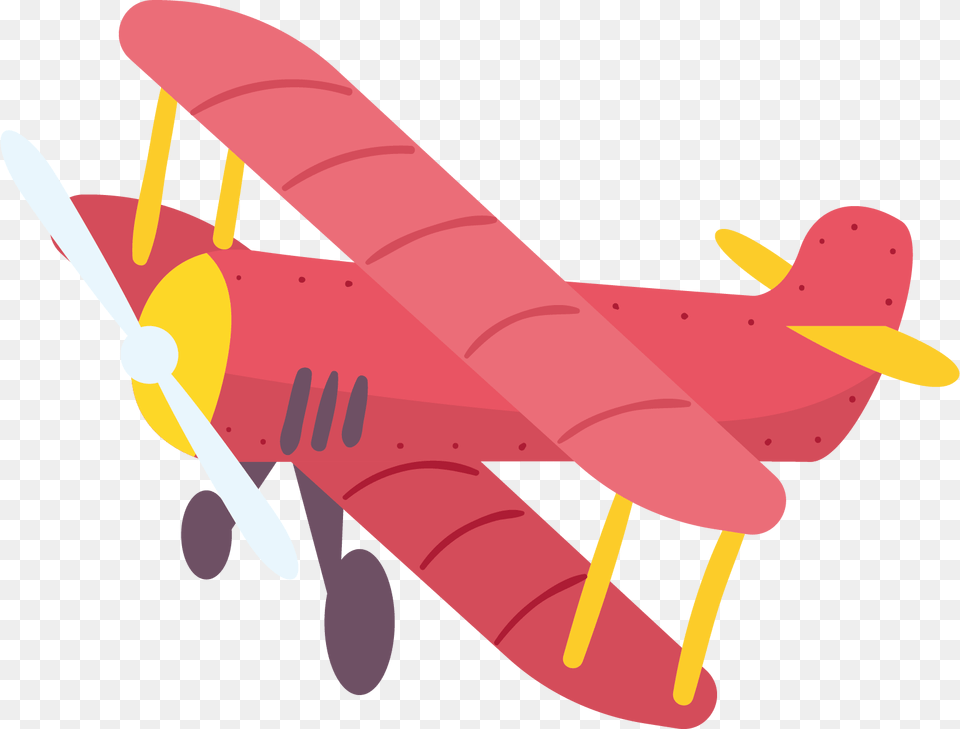 Airplane Aircraft Cartoon Illustration Vintage Airplane Clipart, Biplane, Transportation, Vehicle, Animal Free Png Download