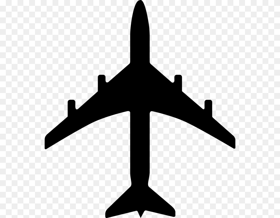 Airplane Aircraft Drawing Silhouette, Gray Free Png Download