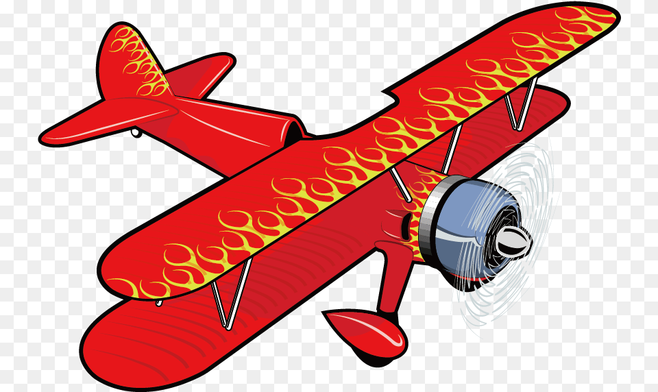 Airplane Aircraft Propeller Illustration Aeroplano Dibujo Pintado, Biplane, Transportation, Vehicle Free Png Download