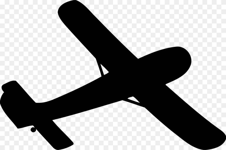 Airplane Aircraft Silhouette Clip Art Glider Plane Silhouette, Gray Png