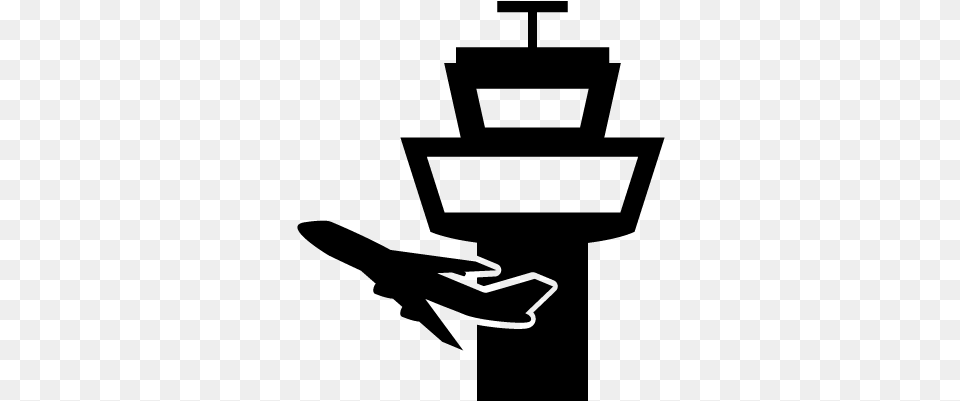 Airplane And Airport Tower Vector Air Traffic Controller, Gray Png Image