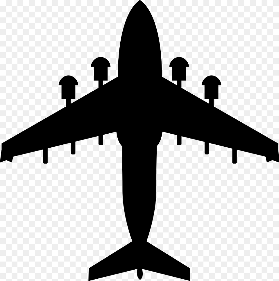 Airplane Antonov An 225 Silhouette, Aircraft, Airliner, Transportation, Vehicle Free Transparent Png