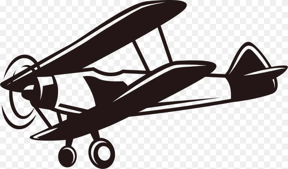 Airplane Aviation Propeller Retro Airplane, Aircraft, Biplane, Transportation, Vehicle Png