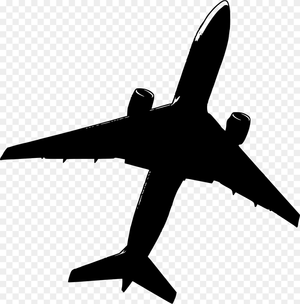 Airplane Banner Clipart Airplane Stencil, Gray Free Png
