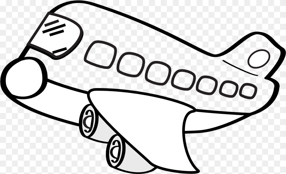 Airplane Clip Art Black And White Clipart Clipart Plane Clipart Black And White, Night, Astronomy, Outdoors, Moon Free Png