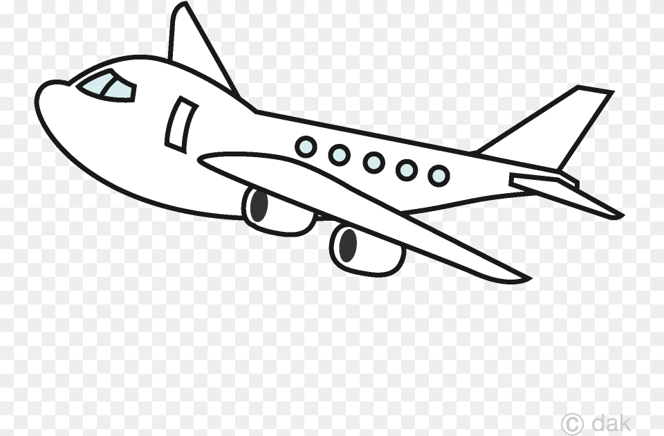 Airplane Clipart Black And White, Aircraft, Airliner, Flight, Jet Png