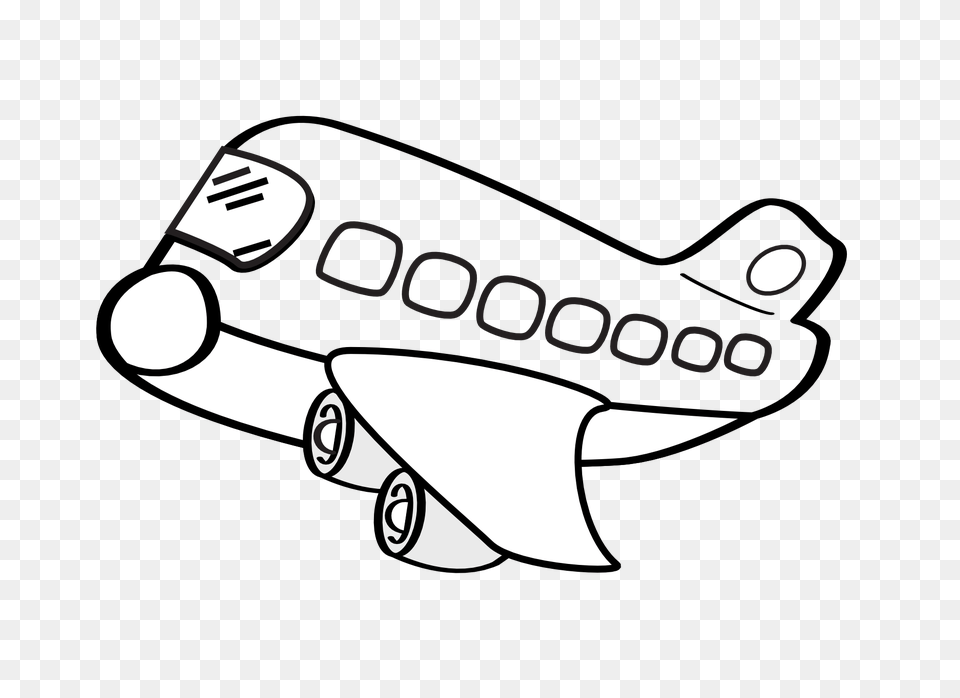 Airplane Clipart Black And White, Sticker, Device, Grass, Lawn Png