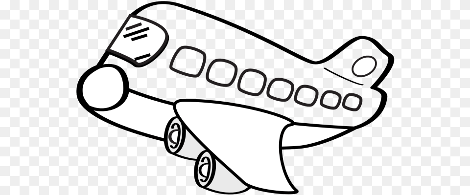 Airplane Clipart Black And White, Wheel, Outdoors, Night, Nature Free Png Download