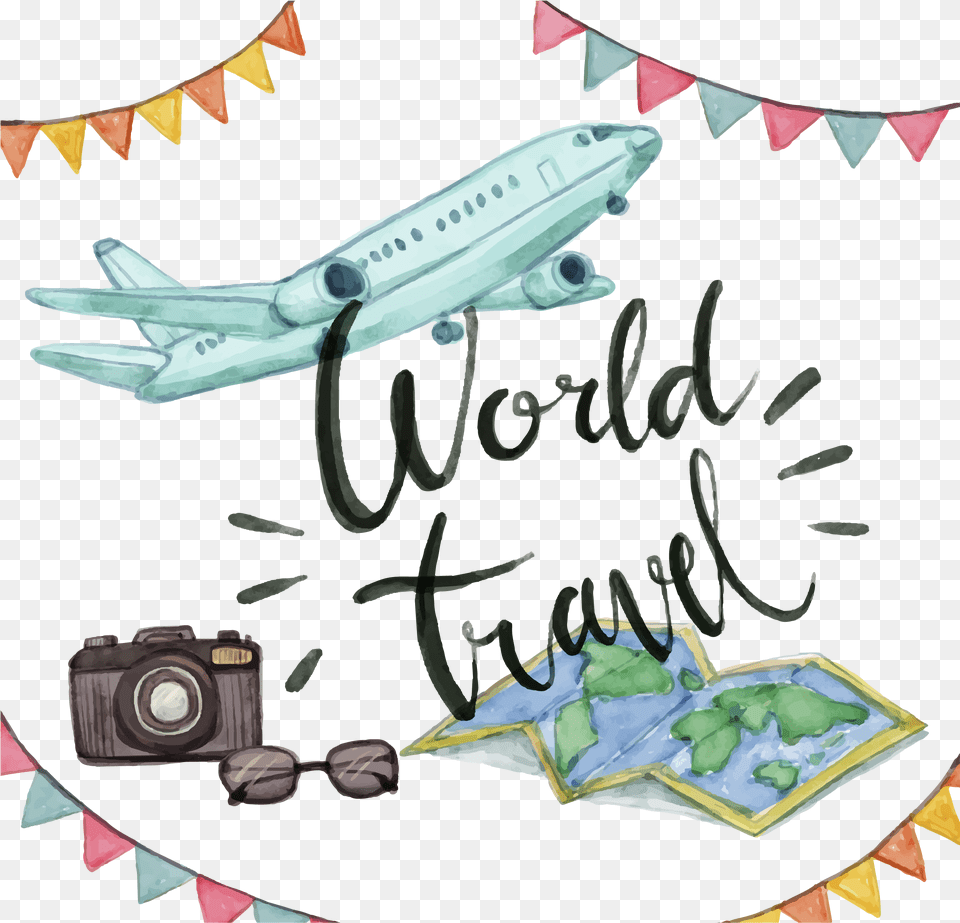 Airplane Clipart Briefcase Fly High Travel And Tour, Vehicle, Aircraft, Airliner, Transportation Free Transparent Png