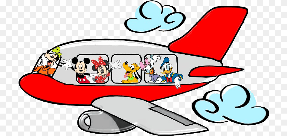 Airplane Clipart Mickey Mickey Mouse On A Plane, Comics, Publication, Book, Person Png Image