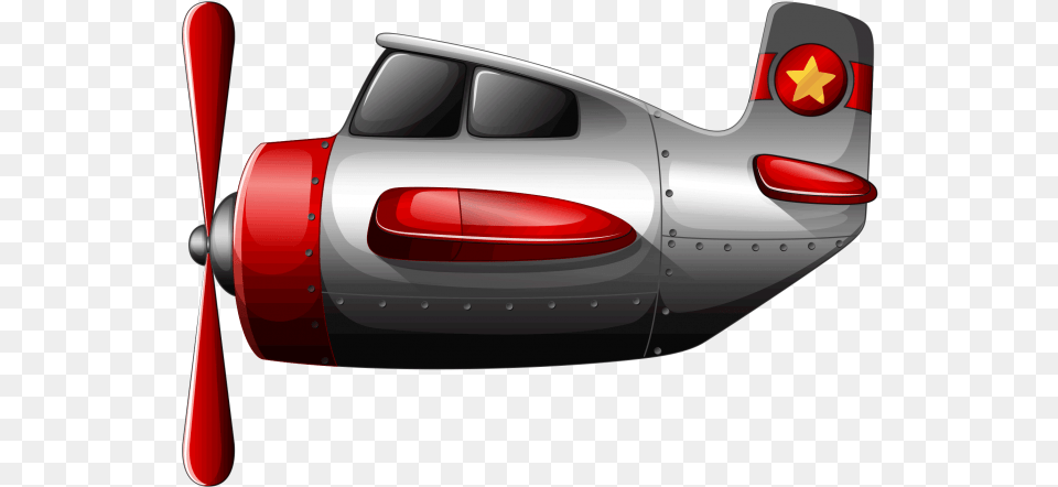 Airplane Clipart Red Plane Clipart, Machine, Propeller, Aircraft, Transportation Png