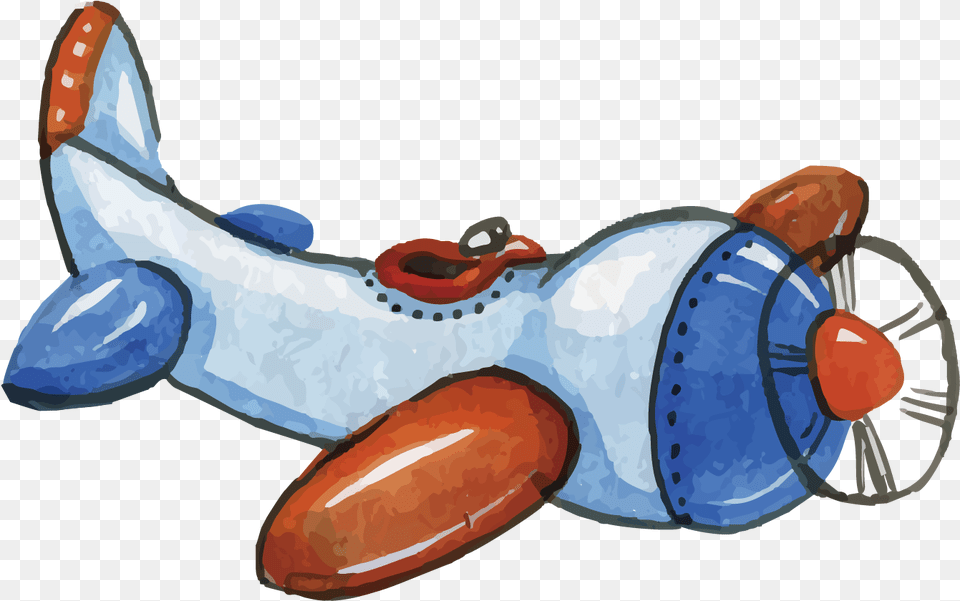 Airplane Clipart Watercolor Airplane Full Watercolor Airplane, Animal, Fish, Sea Life, Shark Free Png Download