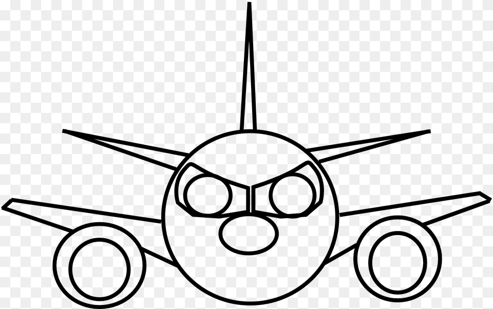 Airplane Drawing Aircraft Clip Art Draw The Front Of A Plane, Gray Png Image