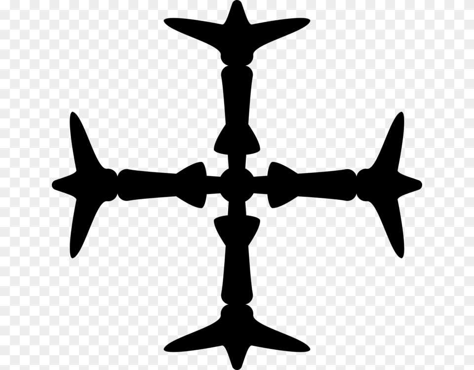 Airplane Earring Propeller Cross Charms Pendants, Gray Png Image