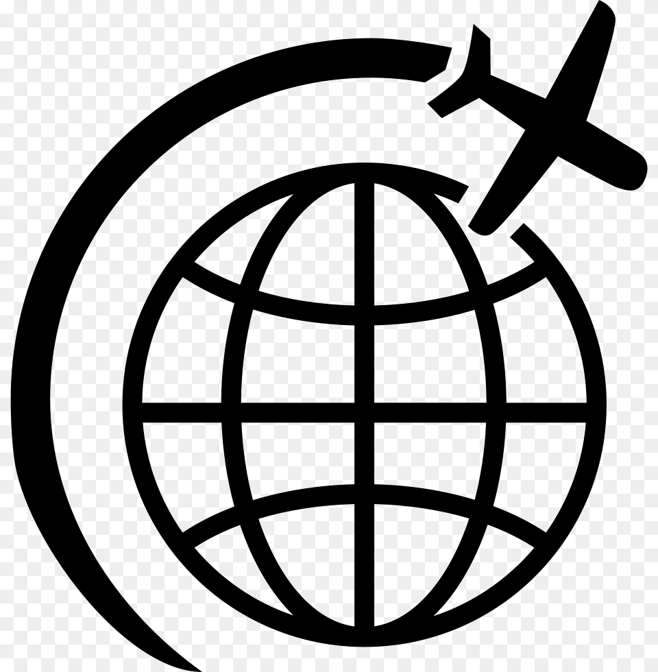 Airplane Flight In Circle Around Earth World Plane Icon, Ammunition, Grenade, Weapon, Astronomy Free Transparent Png