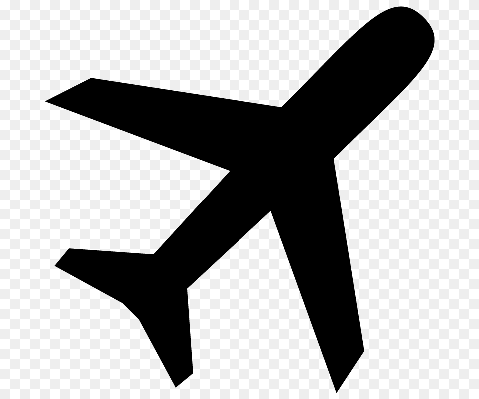 Airplane Flight Plane Icon Symbol Vector Vector Silhouette, Gray Free Png