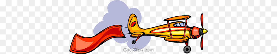 Airplane Flying A Banner Royalty Vector Clip Art Illustration, Aircraft, Transportation, Tool, Plant Png