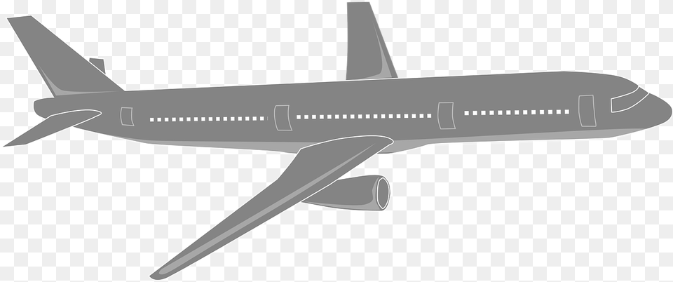 Airplane Flying Plane Picture Silhouette Airplane Clipart Black And White, Aircraft, Airliner, Vehicle, Transportation Png