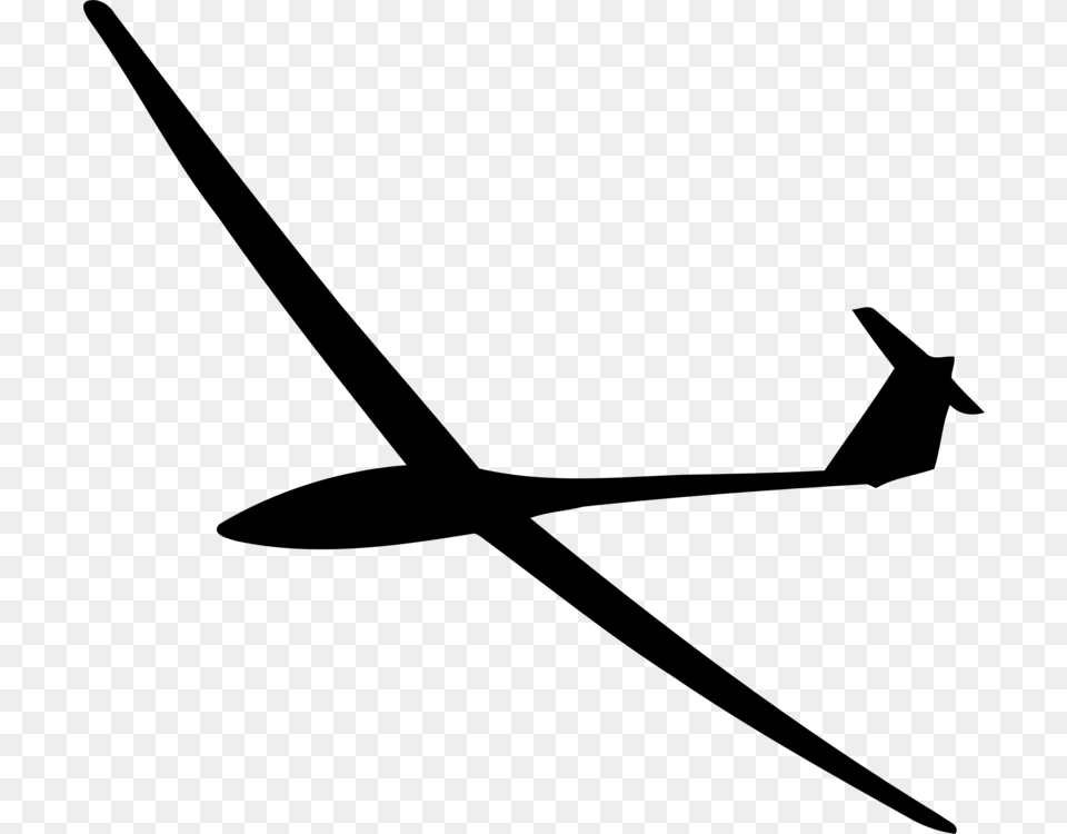 Airplane Glider Aircraft Silhouette Gliding, Gray Free Png Download